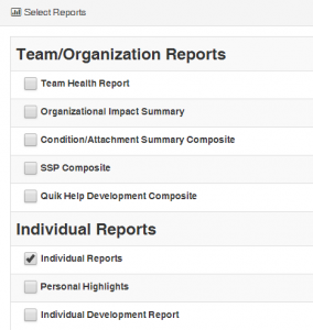 Select Reports - Individual